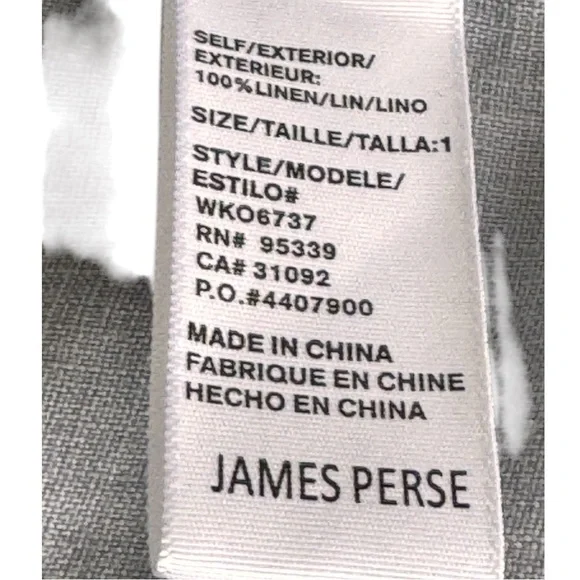 James Perse Linen Long Sleeves Button-Up Mini-Shirt Dress Sz 1 (S} - Picture 9 of 10